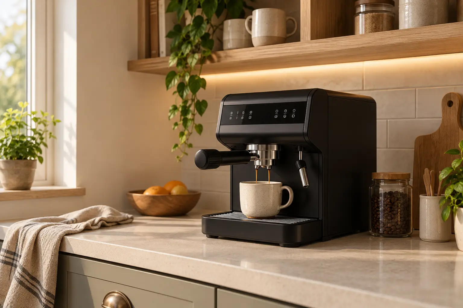 Koffiemachine op een keukenwerkblad